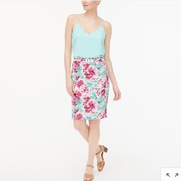 J.CREW Floral Pencil Skirt - Picture 1 of 8